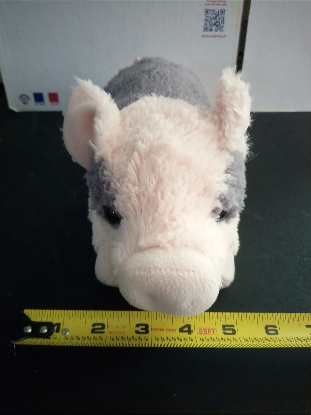 Aurora Plush Pink and Gray Pig Stuffed Animal - Soft Small Pet Toy